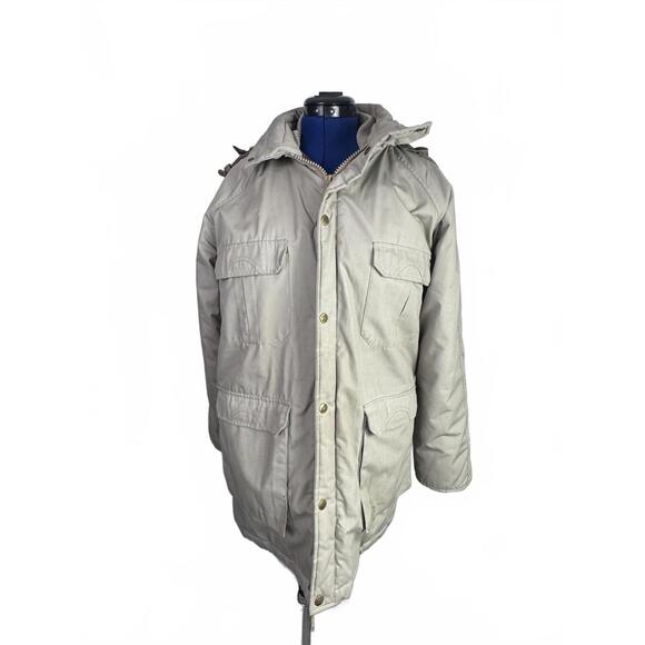 Vintage Sears Roebuck Wool-Lined Parka Barn Coat Detachable Hood Size 36 Unisex